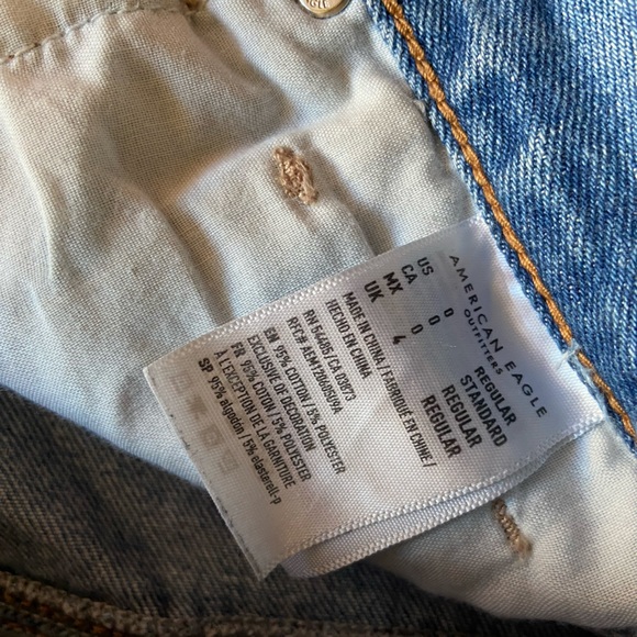 Blue High Waisted Distressed Denim Jeans Straight Leg in Women’s size 0 - Picture 4 of 6